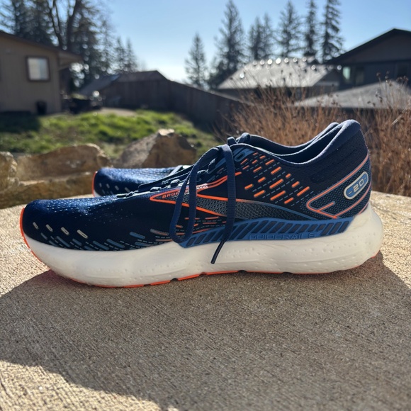 Brooks Glycerin GTS 20 Men's Size 11.5 D Shoe Blue Orange Running 1103831D-444 - Picture 4 of 10